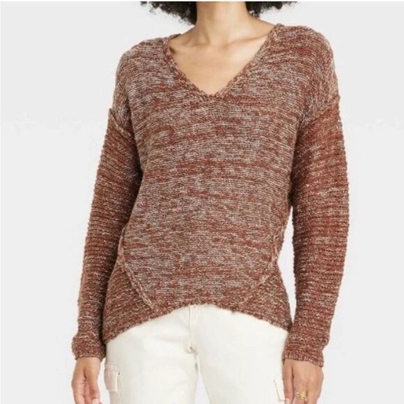 Universal Thread Brown V-Neck Women's Sweater, Size S, NWT - Picture 1 of 9